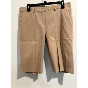 Theory | Palmer Knee Length Bermuda Shorts in Natural | Stretch Cotton Size 10